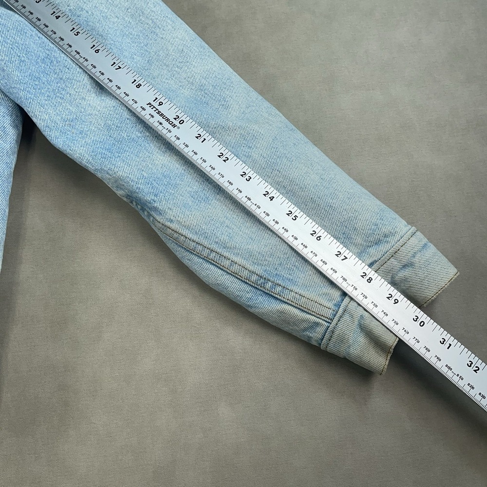Vintage‎ Levis Denim Jean Jacket Faded Trucker USA Made 42R Sherpa 1987 80s - Picture 14 of 14